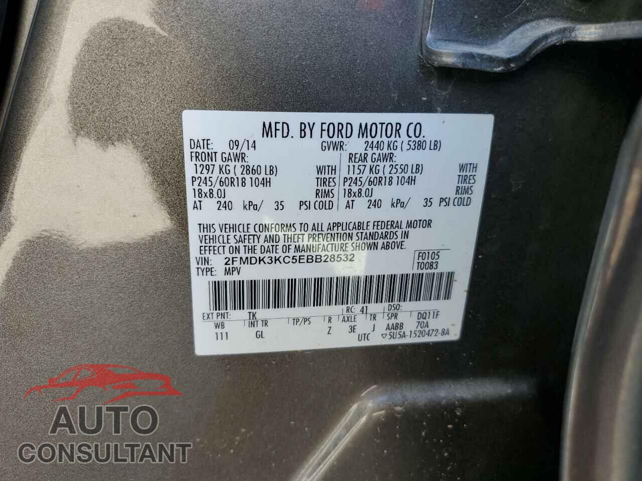 FORD EDGE 2014 - 2FMDK3KC5EBB28532