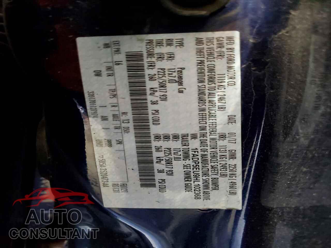FORD CMAX 2017 - 1FADP5EU9HL102368