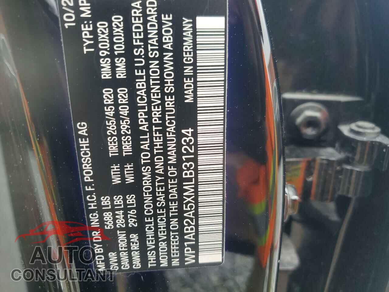 PORSCHE MACAN 2021 - WP1AB2A5XMLB31234
