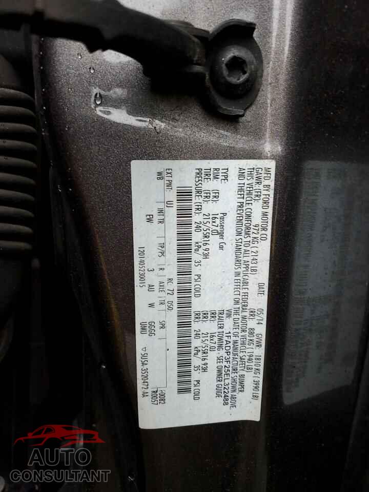 FORD FOCUS 2014 - 1FADP3F25EL322488
