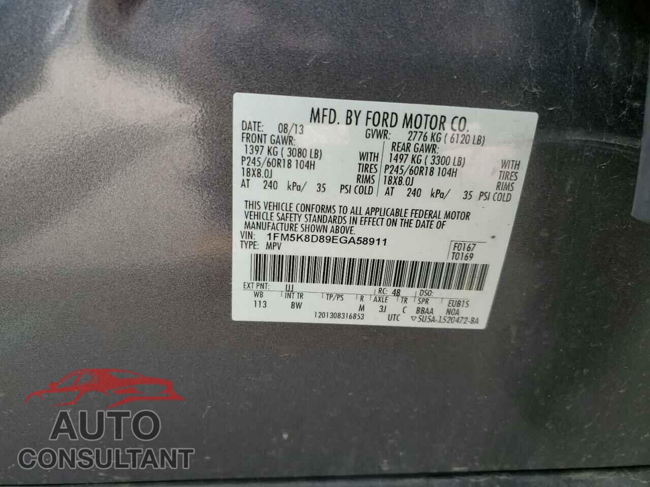 FORD EXPLORER 2014 - 1FM5K8D89EGA58911