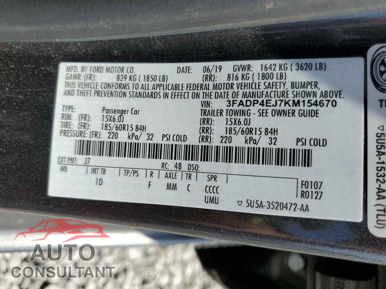 FORD FIESTA 2019 - 3FADP4EJ7KM154670