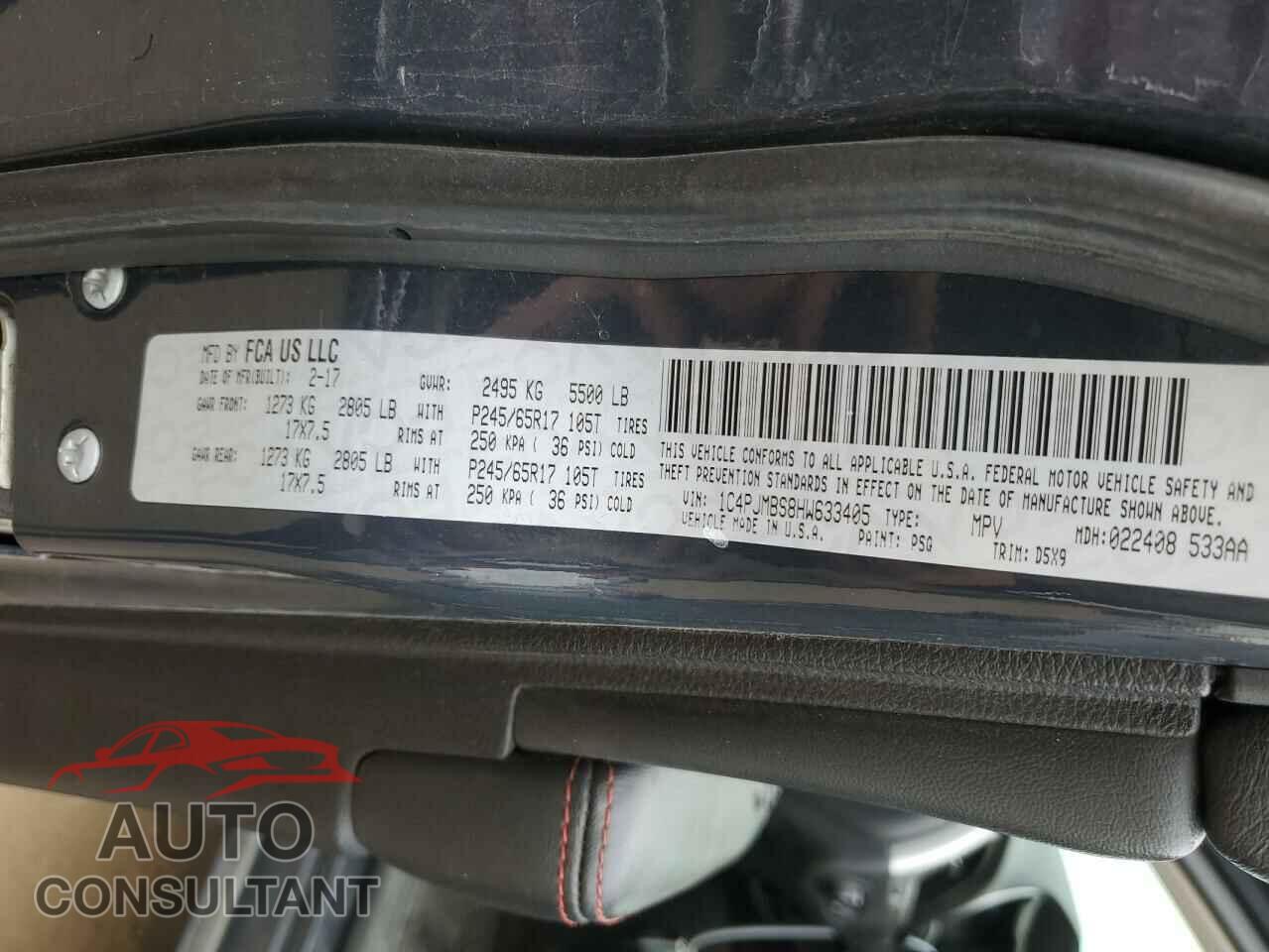 JEEP CHEROKEE 2017 - 1C4PJMBS8HW633405