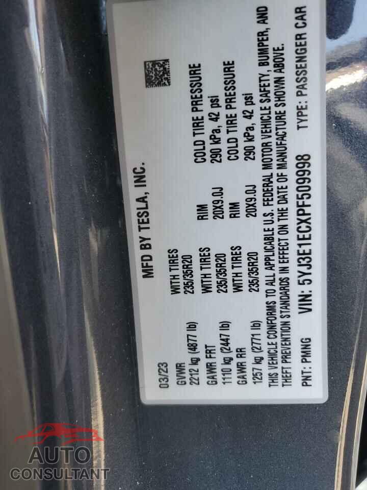 TESLA MODEL 3 2023 - 5YJ3E1ECXPF509998