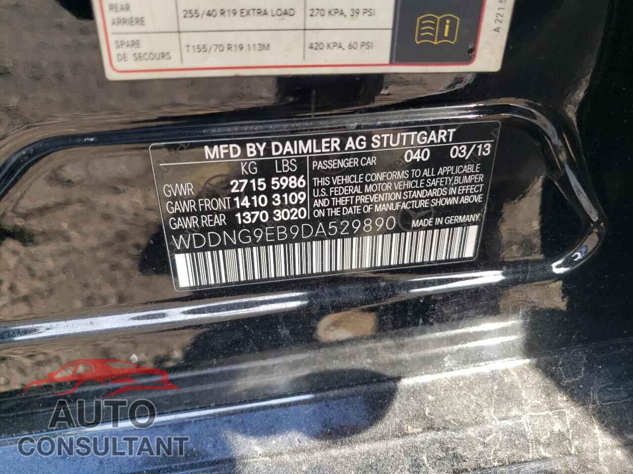 MERCEDES-BENZ S-CLASS 2013 - WDDNG9EB9DA529890