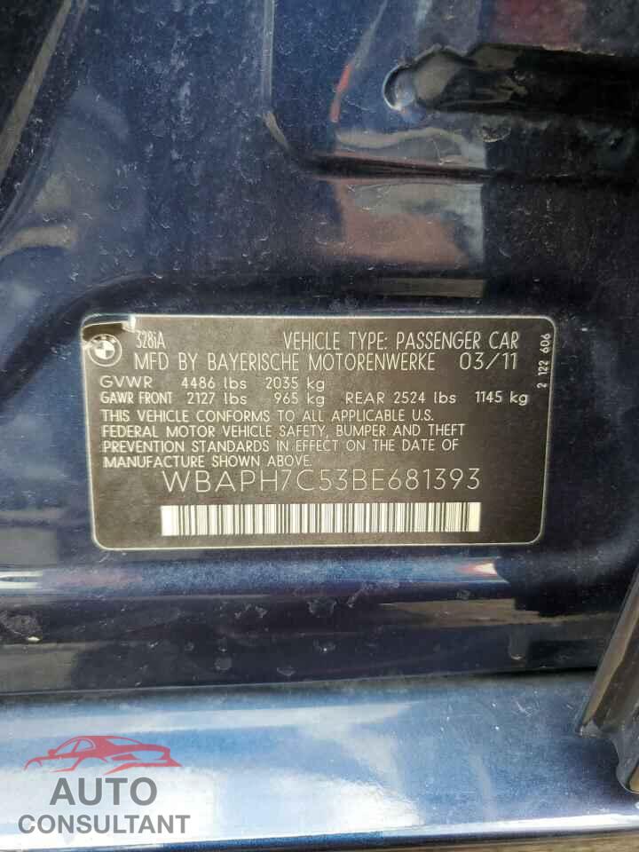 BMW 3 SERIES 2011 - WBAPH7C53BE681393