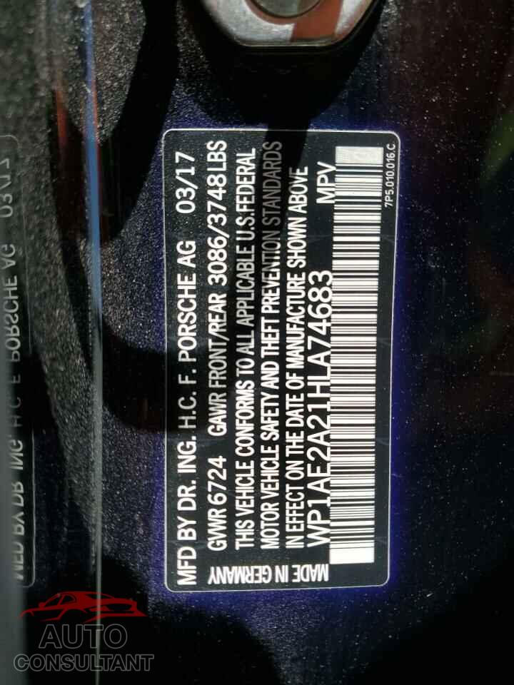 PORSCHE CAYENNE 2017 - WP1AE2A21HLA74683