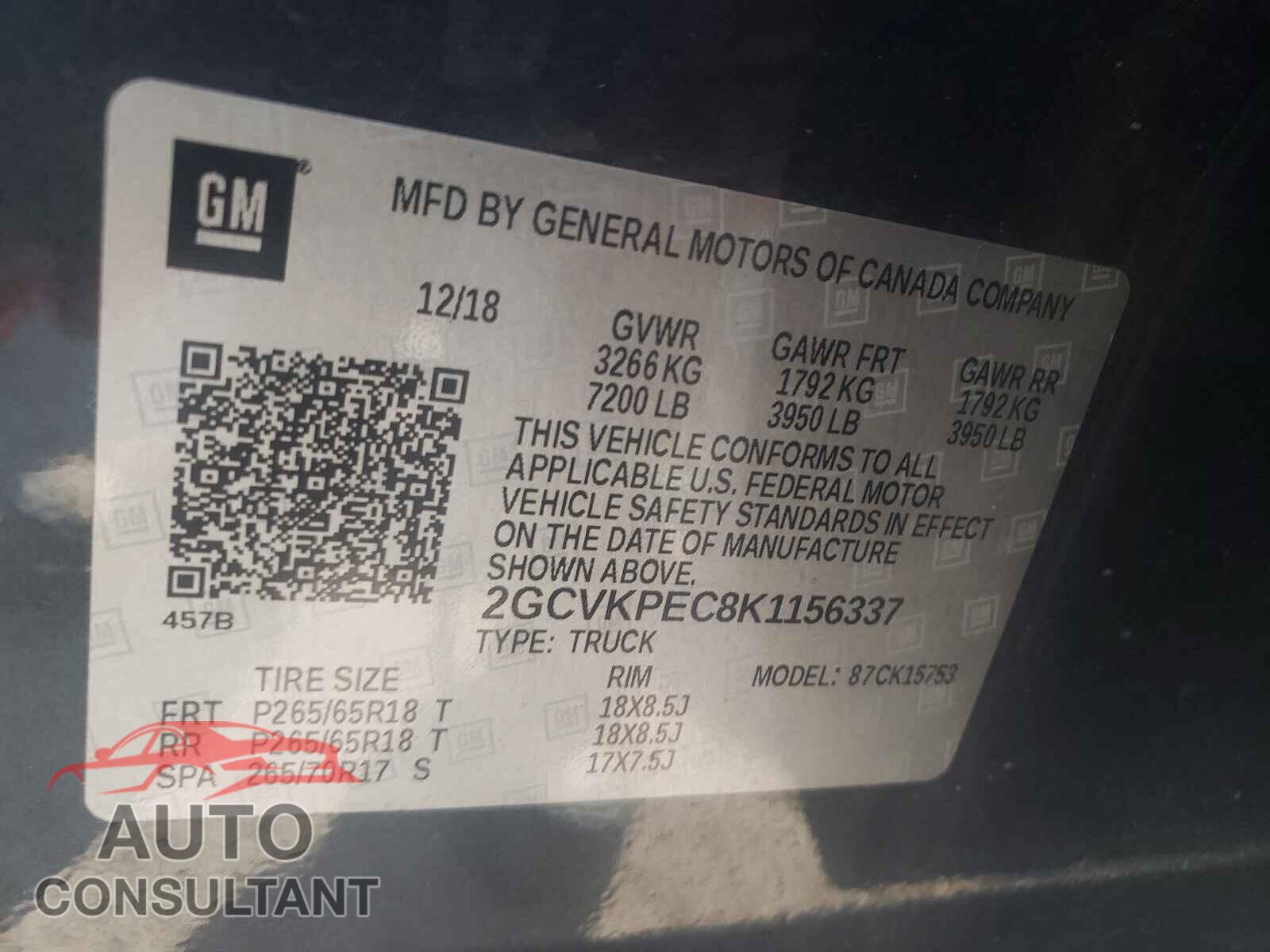 CHEVROLET SILVERADO 2019 - 2GCVKPEC8K1156337