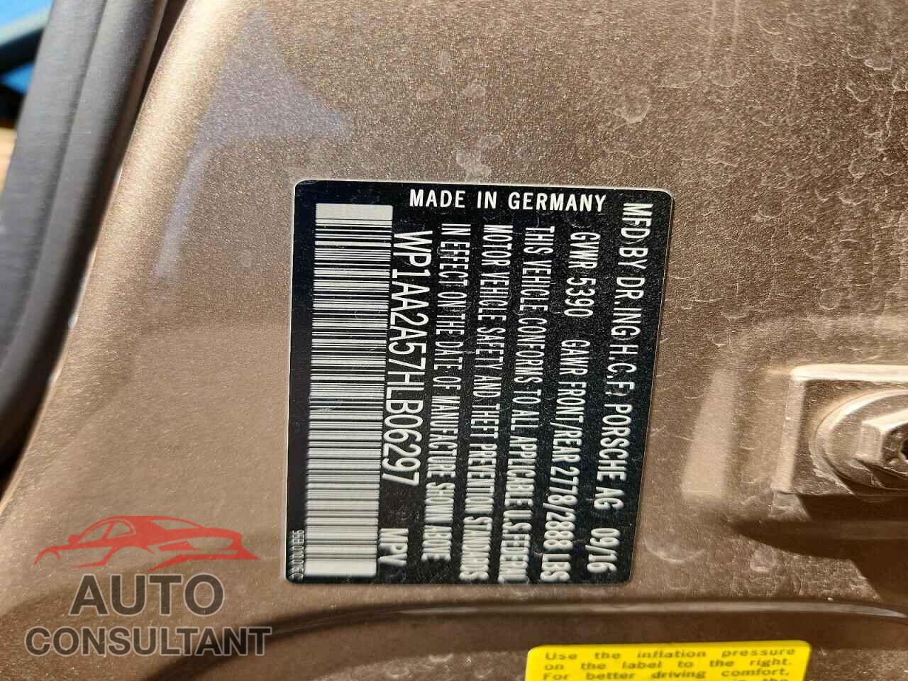 PORSCHE MACAN 2017 - WP1AA2A57HLB06297