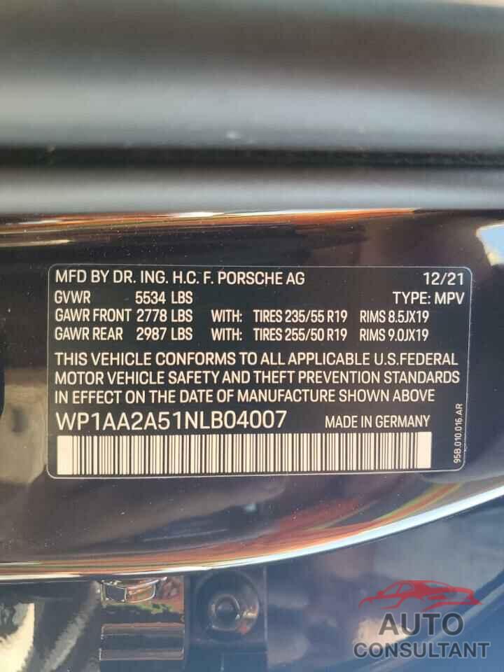 PORSCHE MACAN 2022 - WP1AA2A51NLB04007