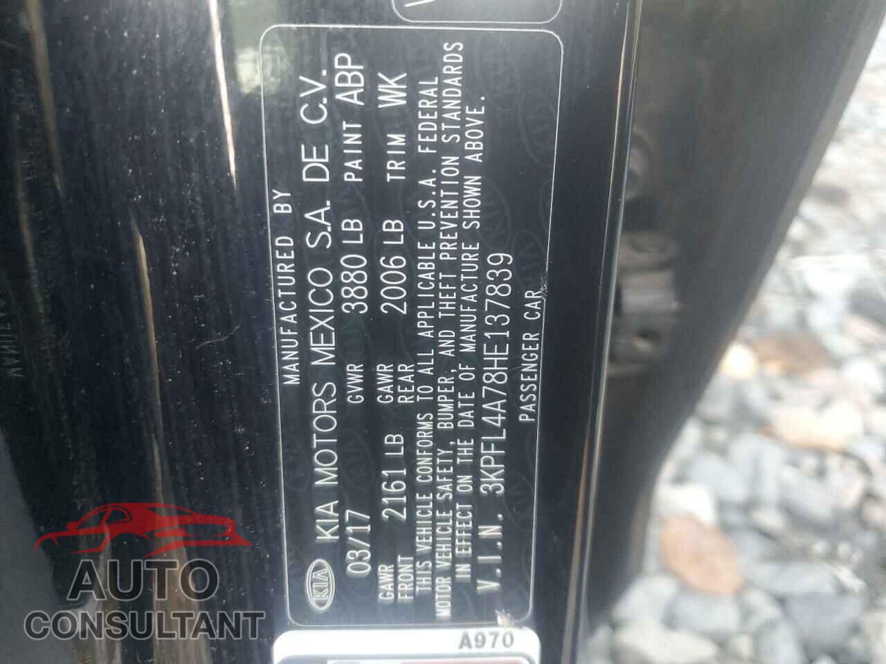 KIA FORTE 2017 - 3KPFL4A78HE137839
