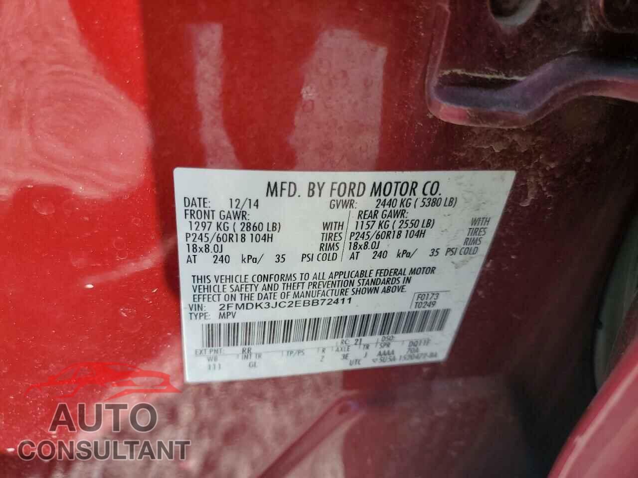 FORD EDGE 2014 - 2FMDK3JC2EBB72411