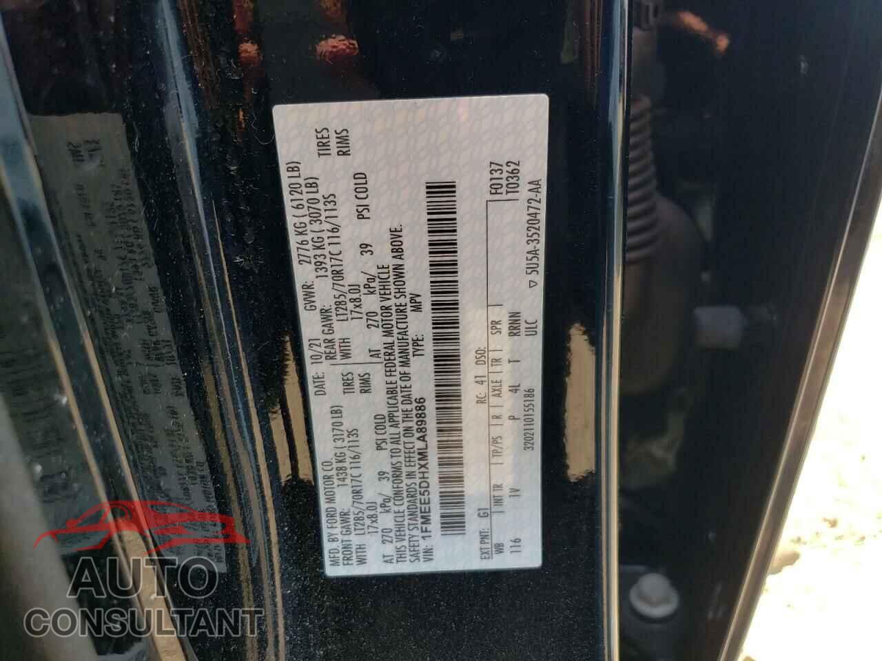 FORD BRONCO 2021 - 1FMEE5DHXMLA89886