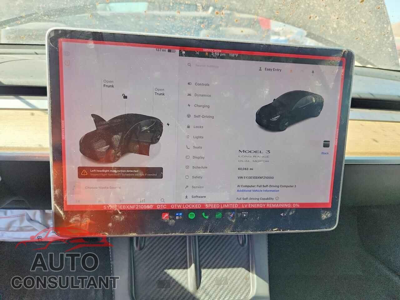 TESLA MODEL 3 2022 - 5YJ3E1EBXNF210550