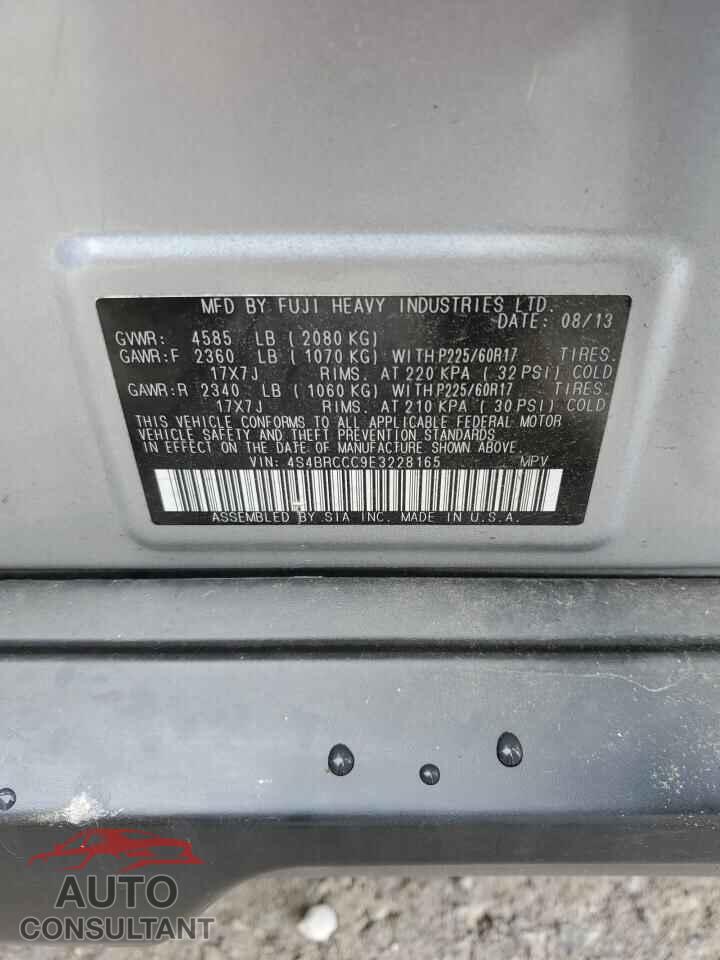 SUBARU OUTBACK 2014 - 4S4BRCCC9E3228165