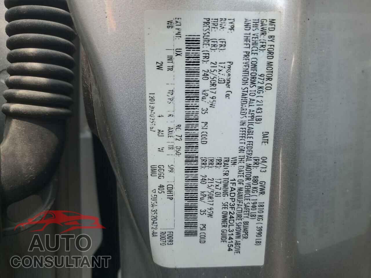 FORD FOCUS 2013 - 1FADP3F24DL314154