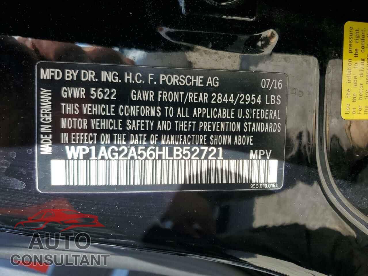 PORSCHE MACAN 2017 - WP1AG2A56HLB52721