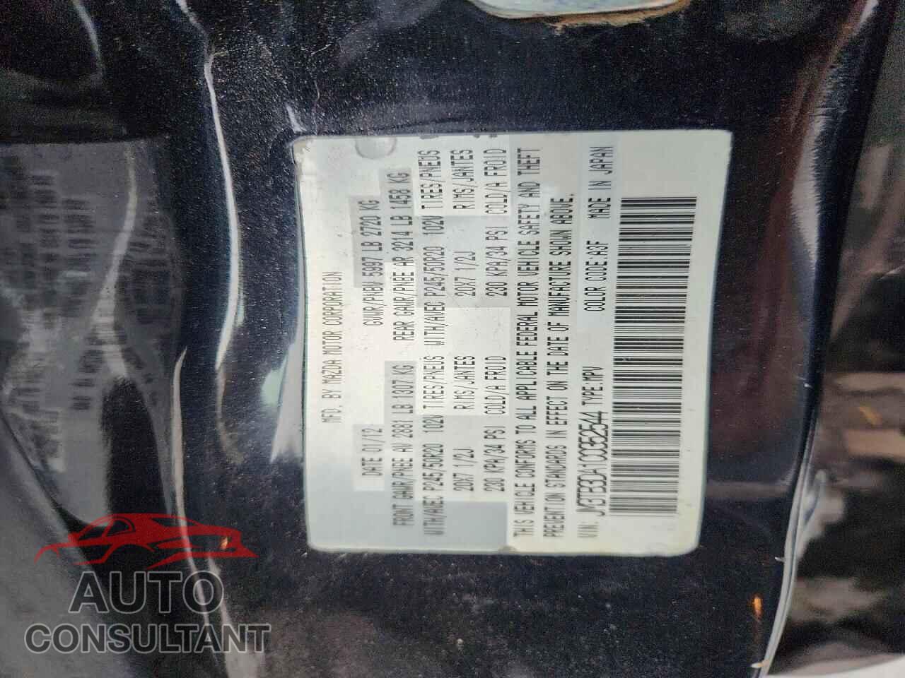 MAZDA CX-9 2012 - JM3TB3DA1C0352544
