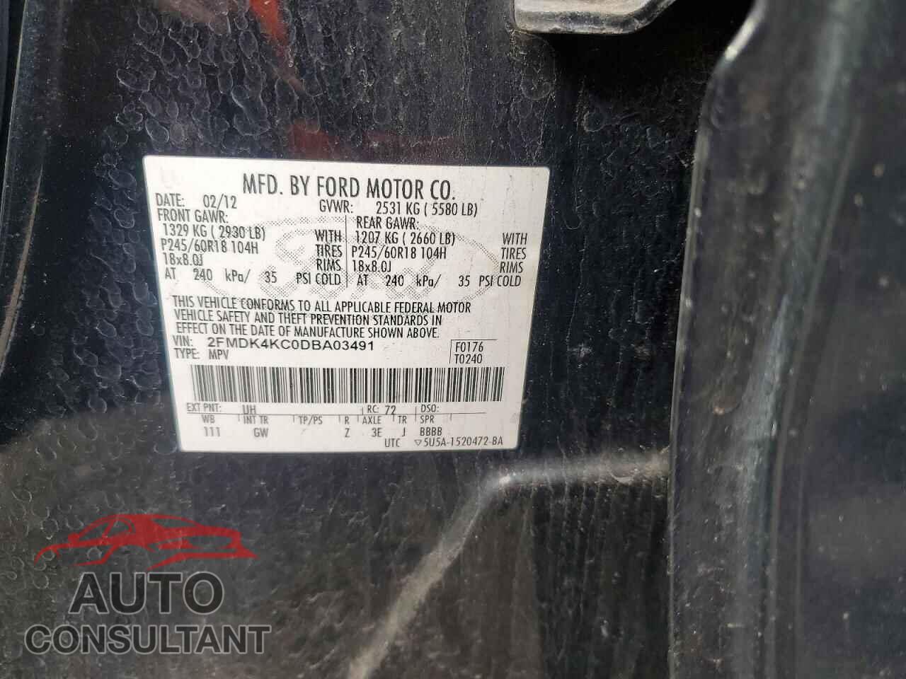 FORD EDGE 2013 - 2FMDK4KC0DBA03491