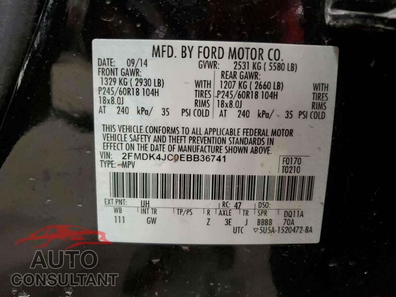 FORD EDGE 2014 - 2FMDK4JC0EBB36741