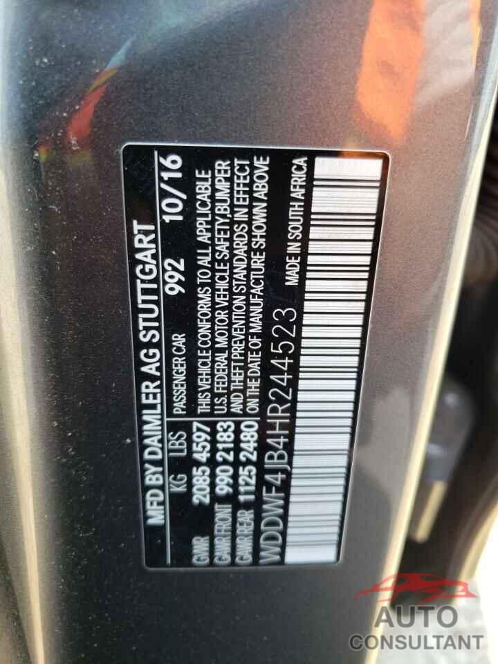 MERCEDES-BENZ 170-CLASS 2017 - WDDWF4JB4HR244523