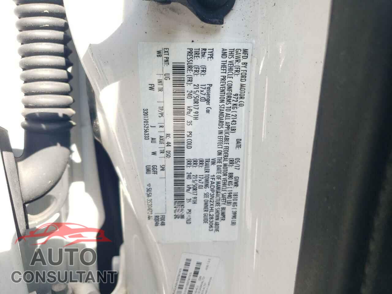 FORD FOCUS 2017 - 1FADP3N2XHL283063