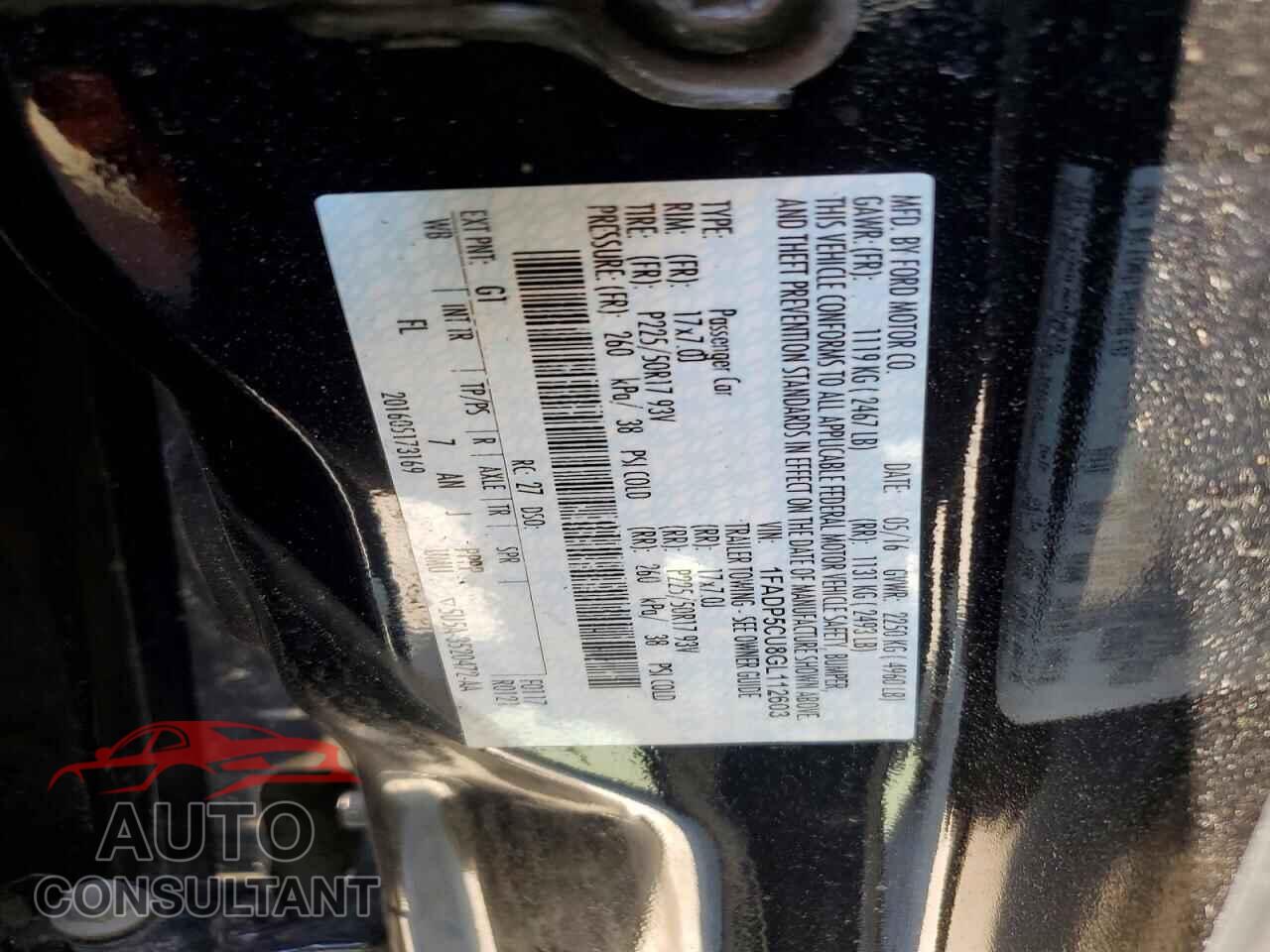 FORD CMAX 2016 - 1FADP5CU8GL112603