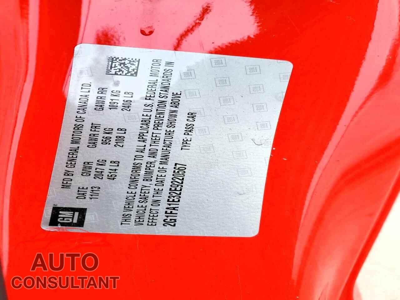 CHEVROLET CAMARO 2014 - 2G1FA1E32E9220567