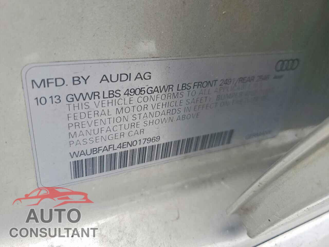 AUDI A4 2014 - WAUBFAFL4EN017969