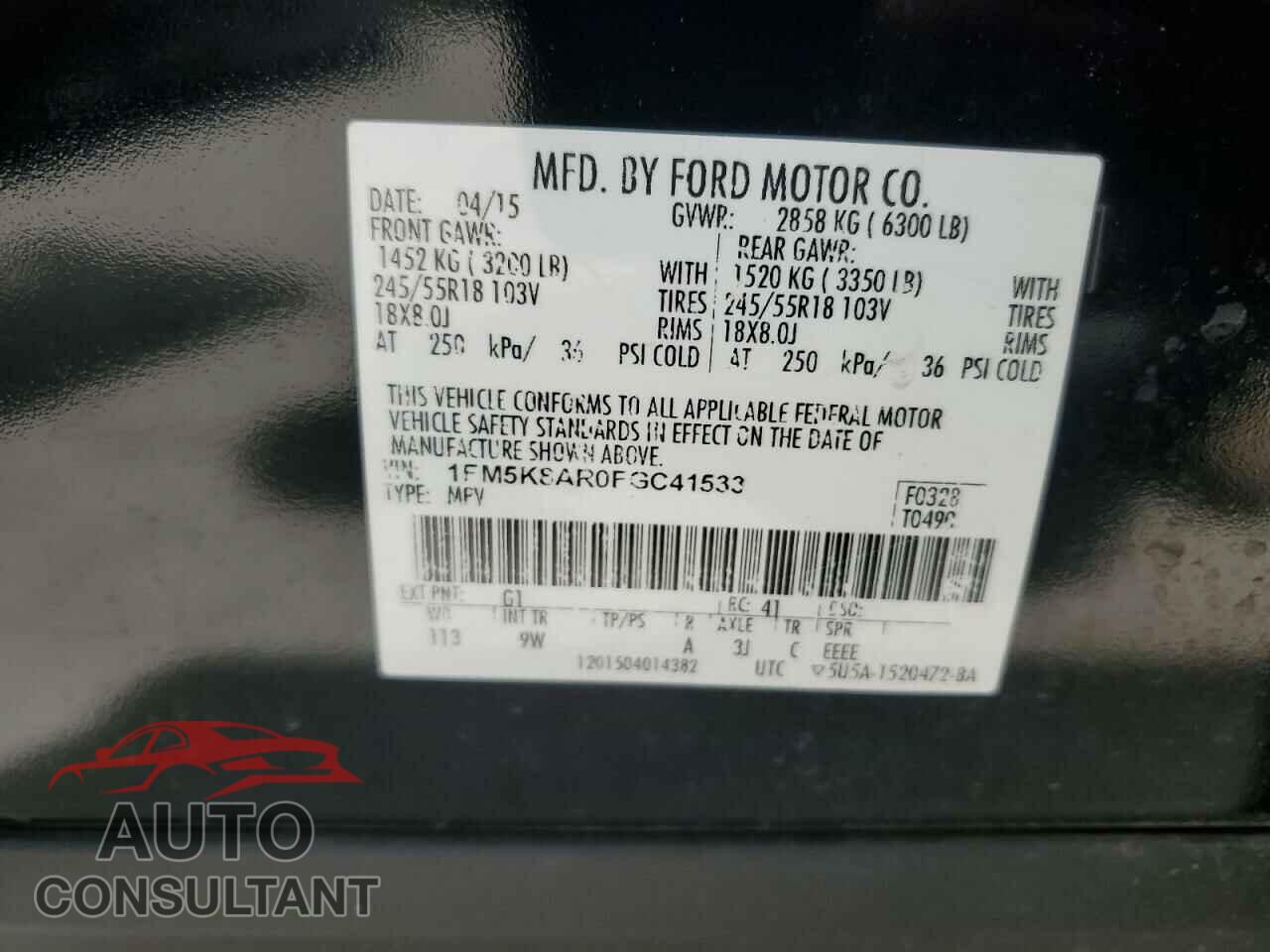 FORD EXPLORER 2015 - 1FM5K8AR0FGC41533