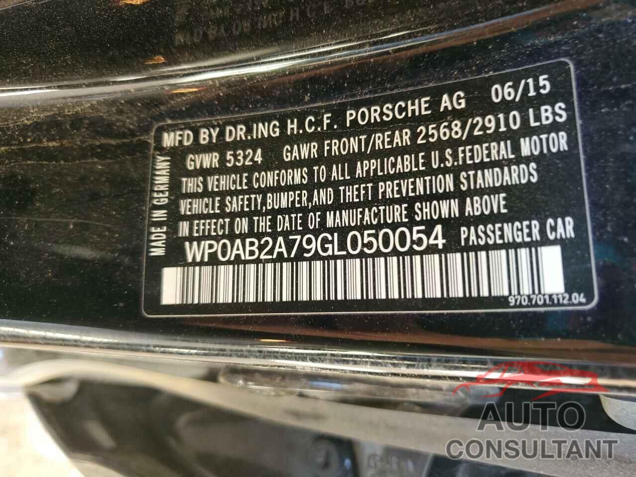 PORSCHE PANAMERA 2016 - WP0AB2A79GL050054