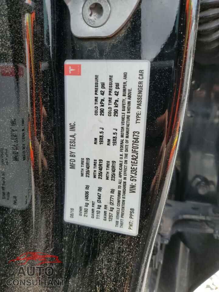 TESLA MODEL 3 2018 - 5YJ3E1EA2JF076473