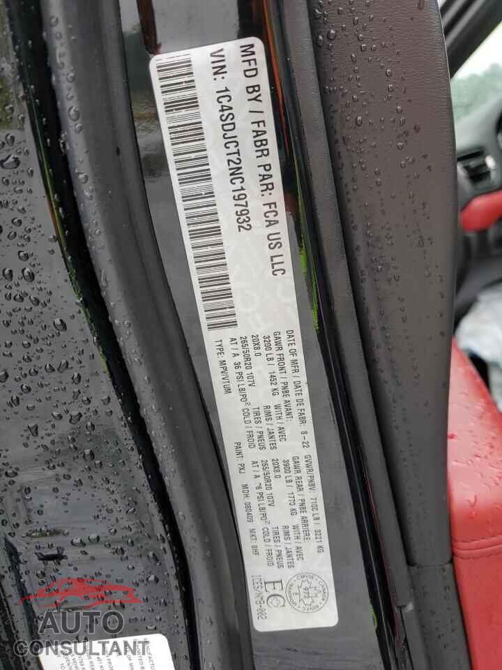 DODGE DURANGO 2022 - 1C4SDJCT2NC197932
