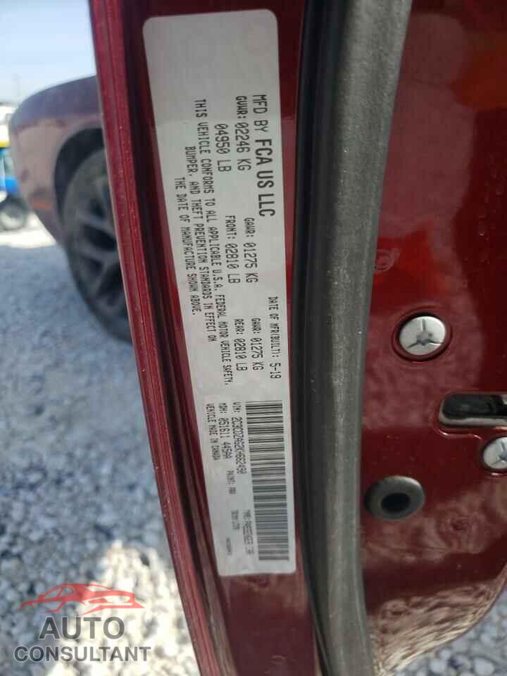 DODGE CHALLENGER 2019 - 2C3CDZAG2KH662490