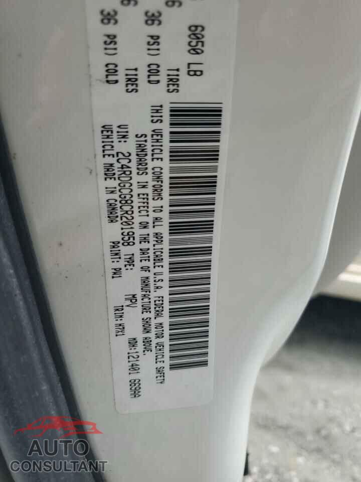 DODGE CARAVAN 2012 - 2C4RDGCG8CR201958