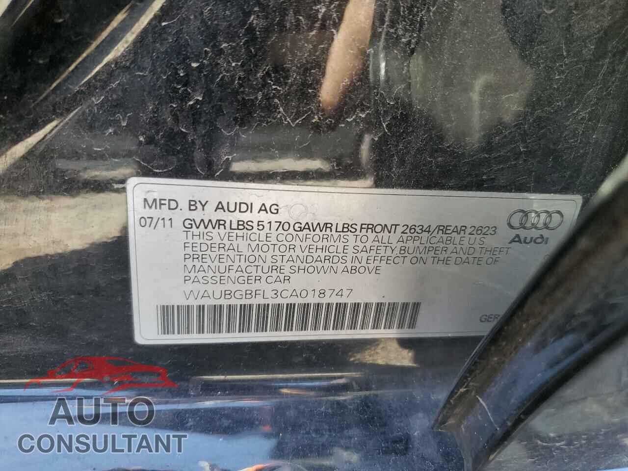 AUDI S4/RS4 2012 - WAUBGBFL3CA018747