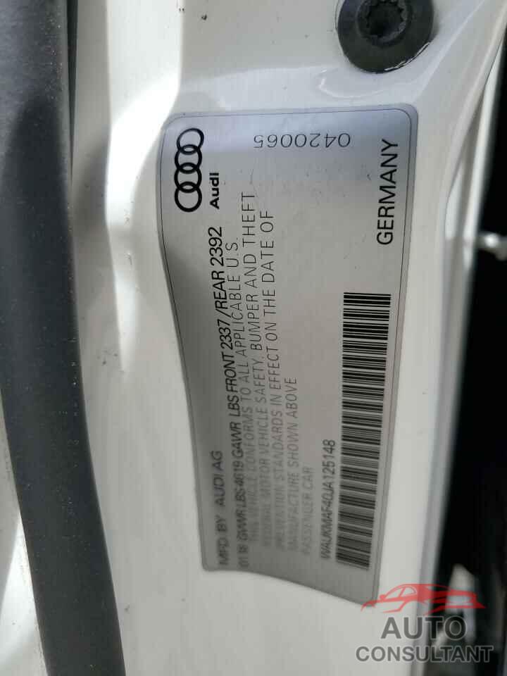 AUDI A4 2018 - WAUKMAF40JA125148