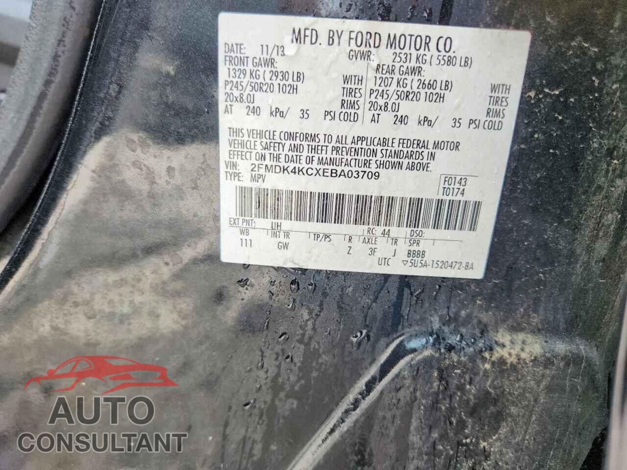 FORD EDGE 2014 - 2FMDK4KCXEBA03709