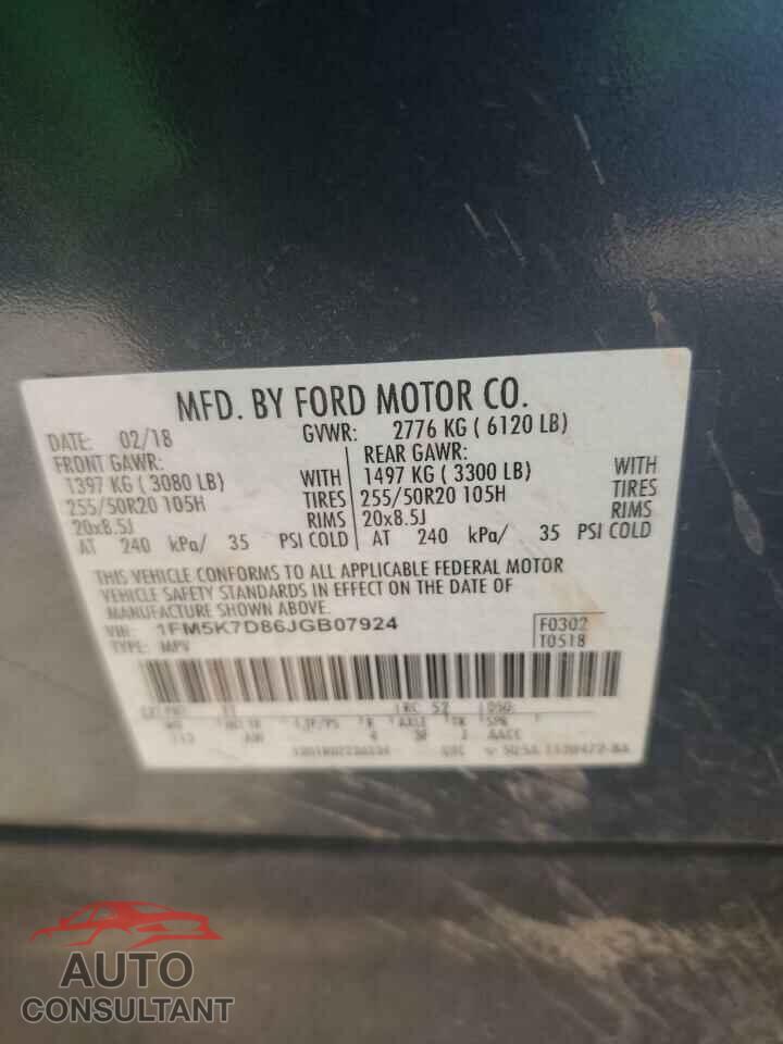 FORD EXPLORER 2018 - 1FM5K7D86JGB07924