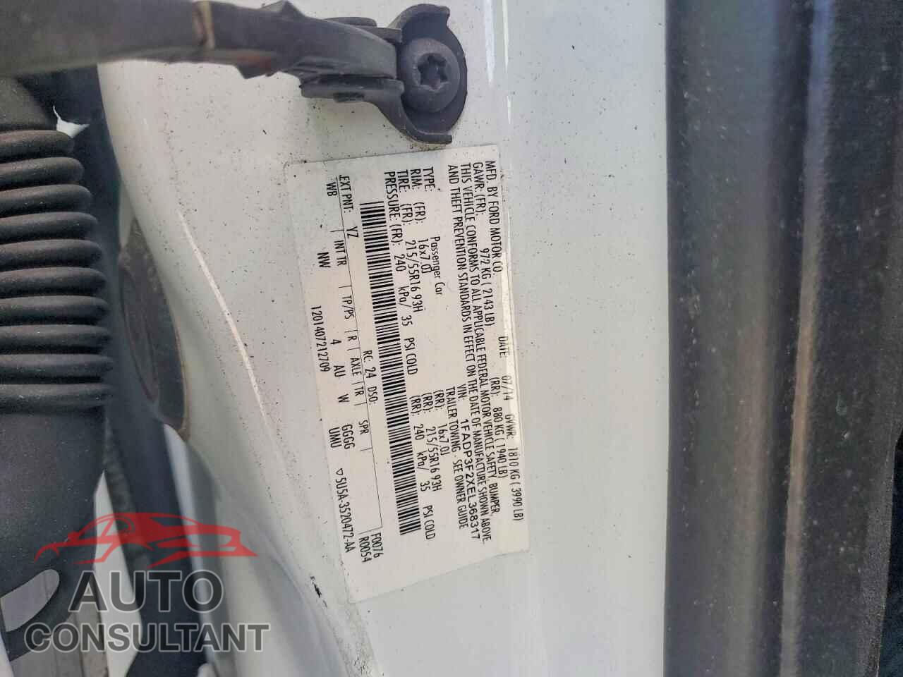 FORD FOCUS 2014 - 1FADP3F2XEL368317