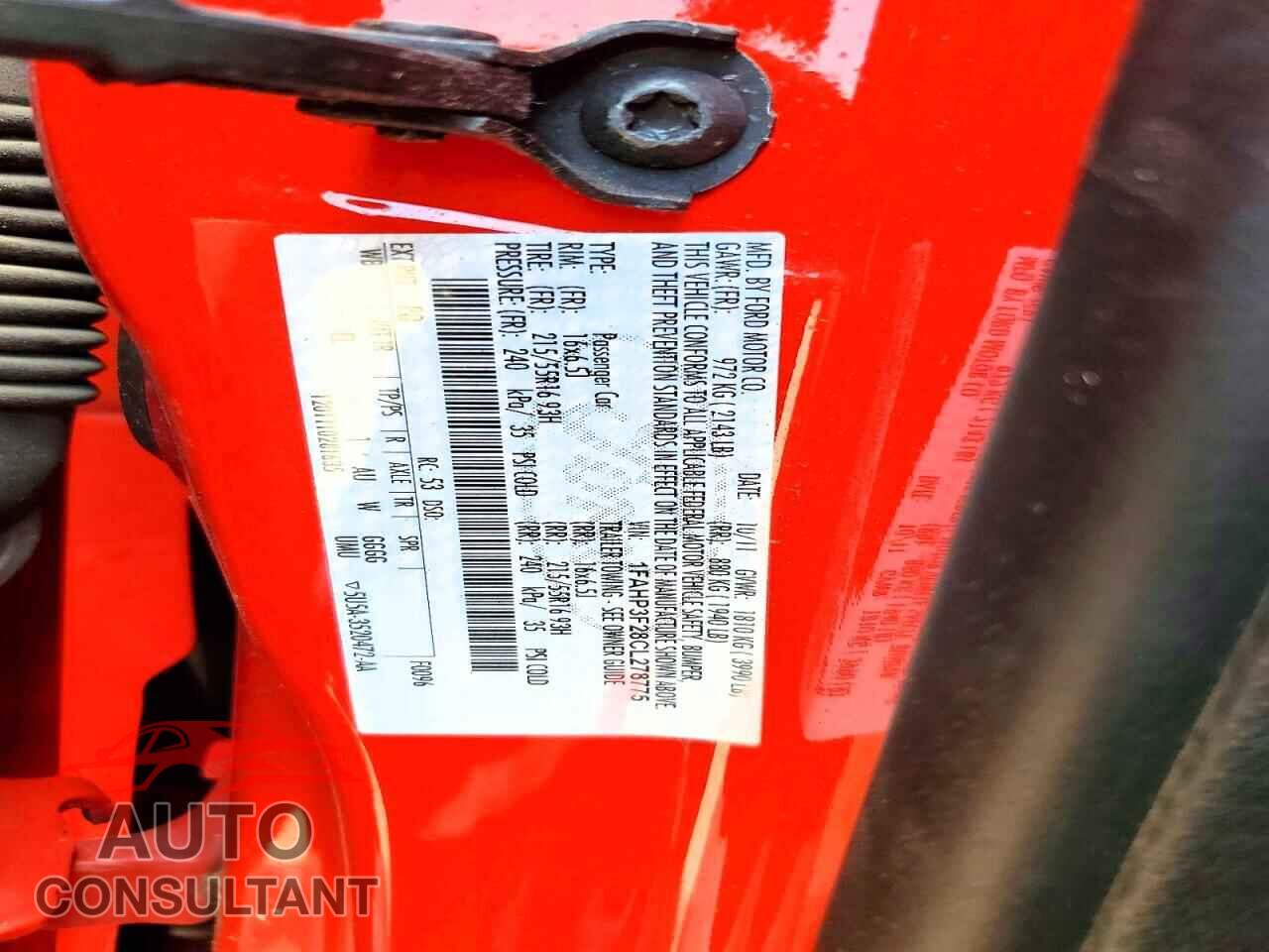 FORD FOCUS 2012 - 1FAHP3F28CL278775