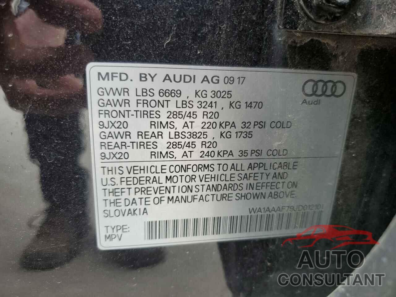 AUDI Q7 2018 - WA1AAAF79JD012101