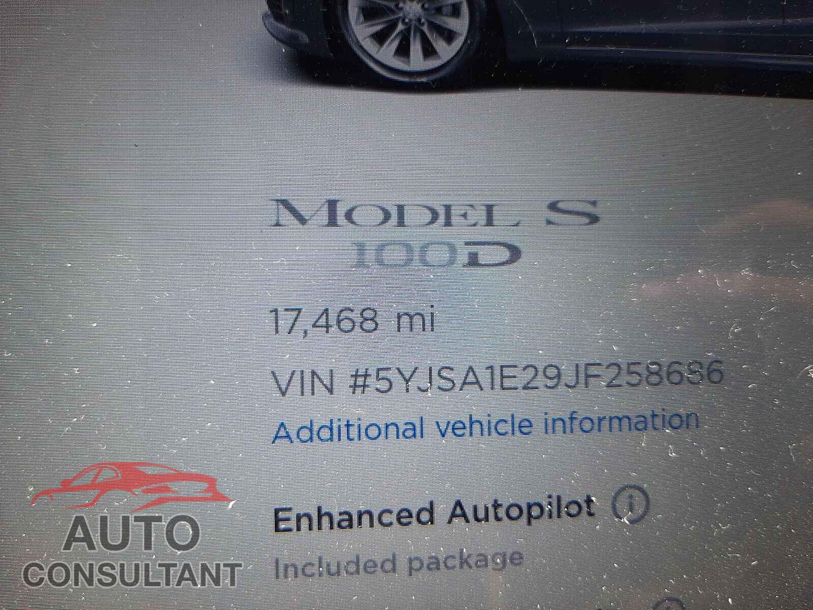 TESLA MODEL S 2018 - 5YJSA1E29JF258686