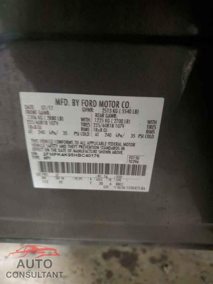 FORD EDGE 2017 - 2FMPK4K95HBC40176