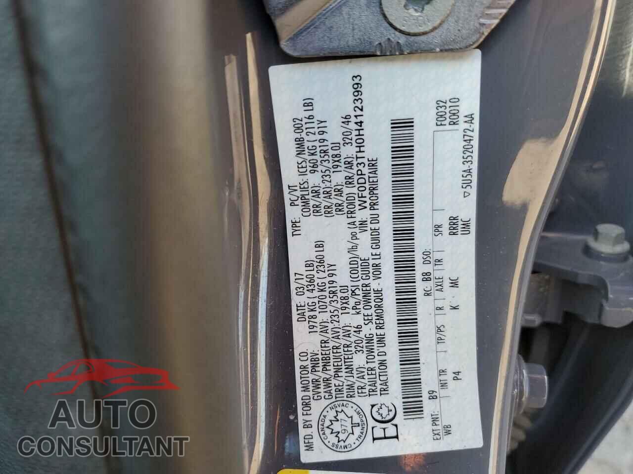 FORD FOCUS 2017 - WF0DP3TH0H4123993