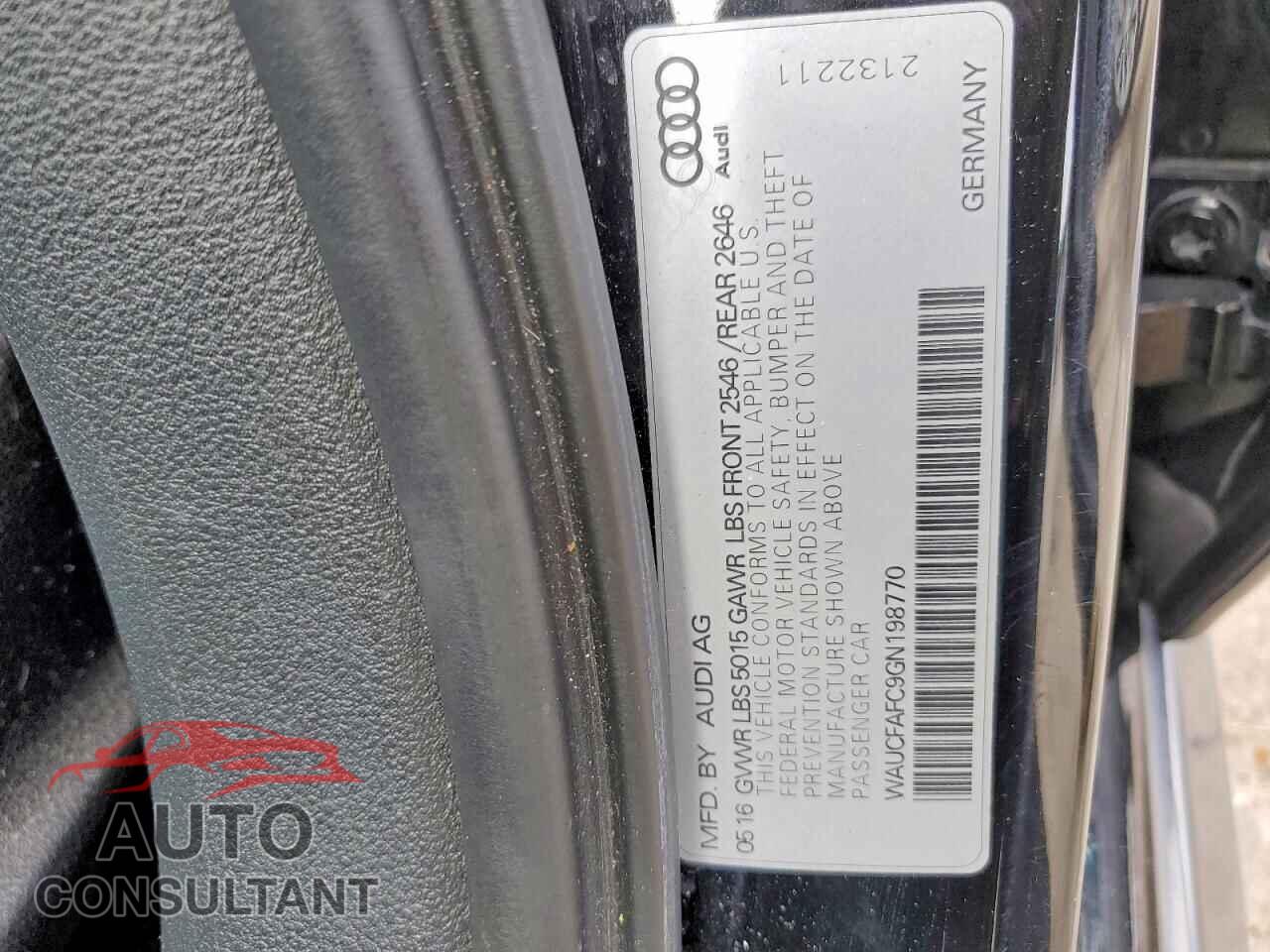 AUDI A6 2016 - WAUCFAFC9GN198770