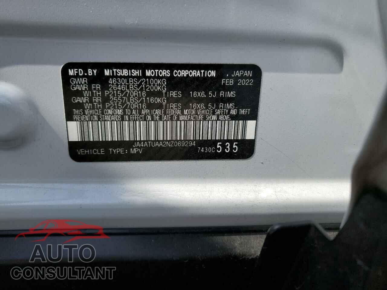 MITSUBISHI ECLIPSE 2022 - JA4ATUAA2NZ069294