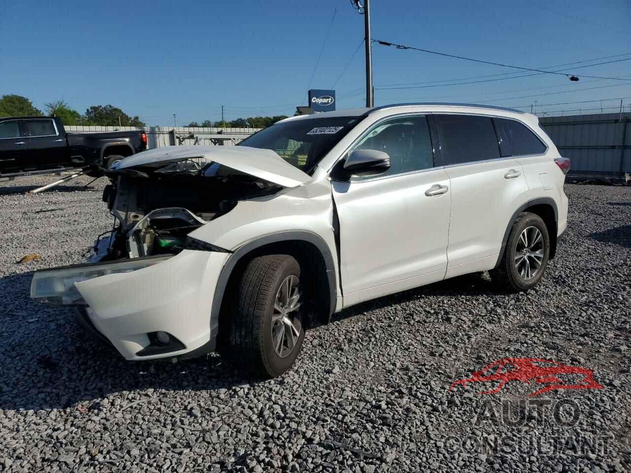 TOYOTA HIGHLANDER 2016 - 5TDJKRFH9GS308033