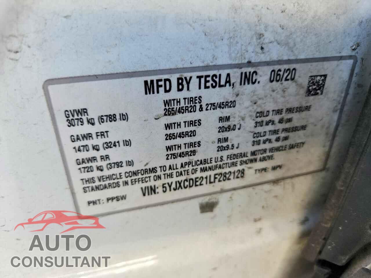 TESLA MODEL X 2020 - 5YJXCDE21LF282128