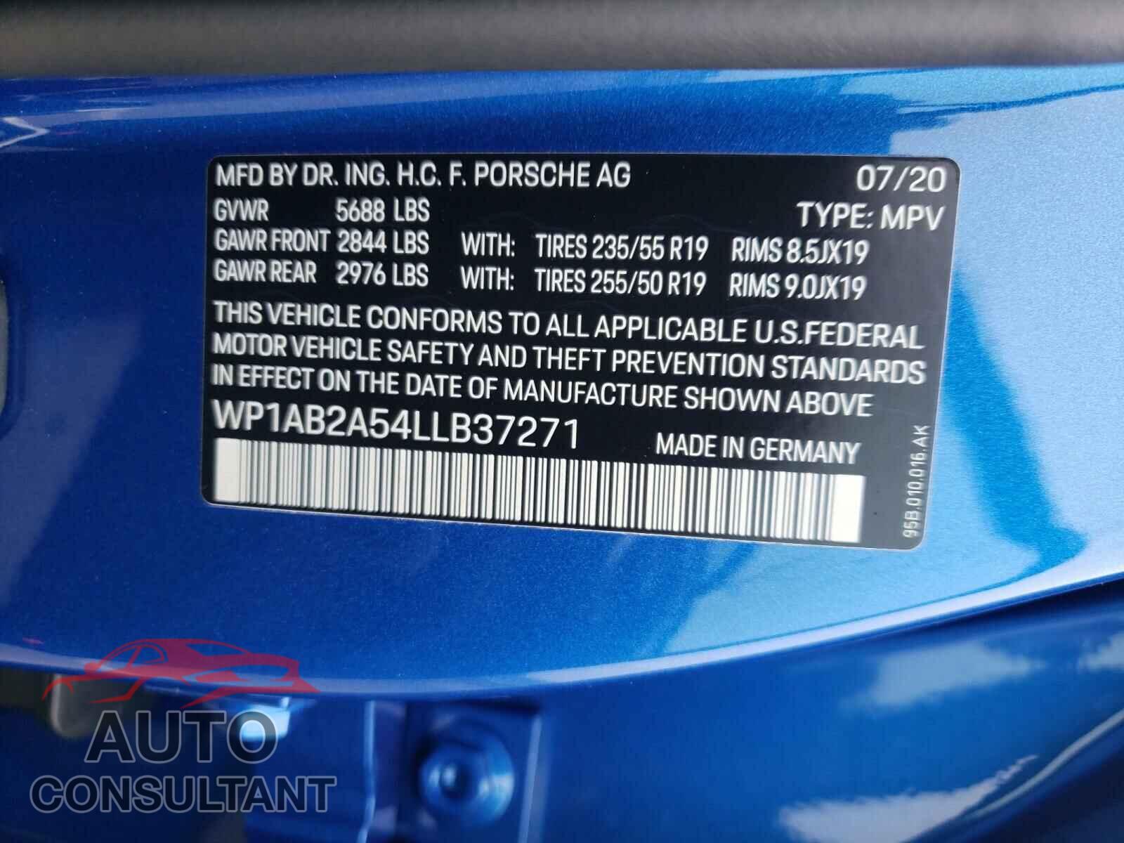 PORSCHE MACAN 2020 - WP1AB2A54LLB37271